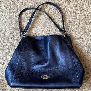 Coach leather handbag Navy Blue